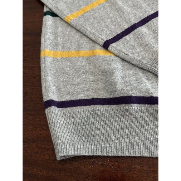 NWT J.Crew 100% Cashmere Crewneck Sweater Grey Stripe BM092 Mens Size XL $168 - Picture 7 of 12